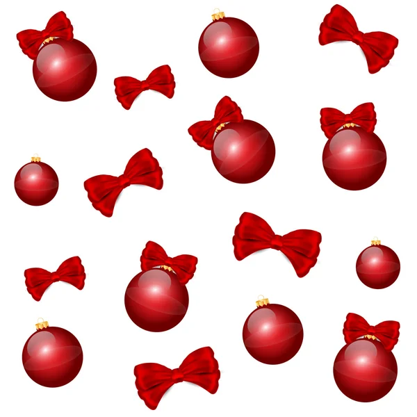 Beau fond de boules de Noël rouge — Image vectorielle