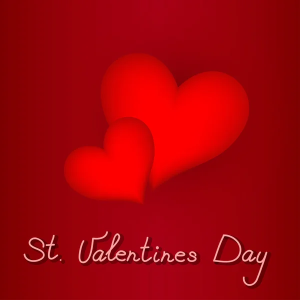 Dvě červené srdce pro valentinky den — Stockový vektor