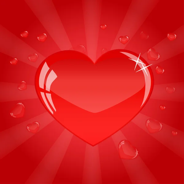 Pěkně červené srdce pro Valentýna — Stockový vektor