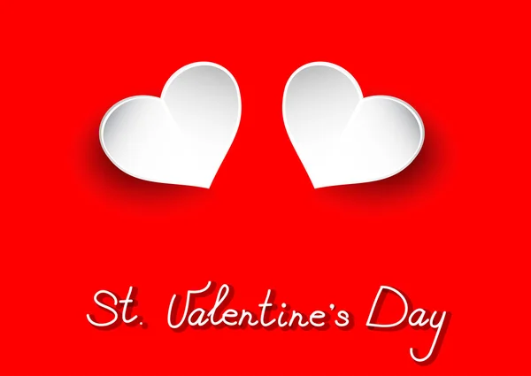 Dvě pěkně bílá srdce pro Valentýna — Stockový vektor