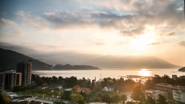 Lever de soleil sur la mer Adriatique — Video