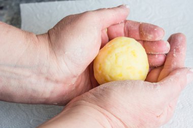 Manufacture a potato dumpling             clipart