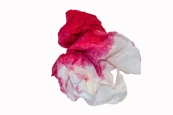 Paper handkerchief with blood stains. — Stock Photo, Image