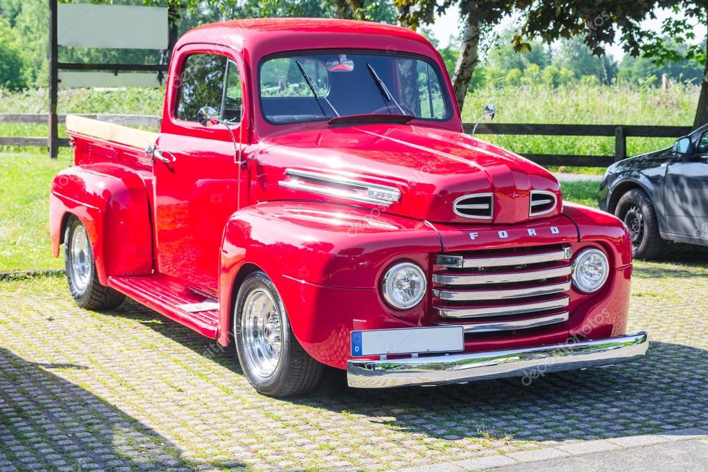 Old red 2025 ford truck