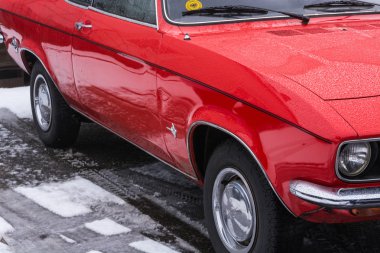 Oldtimer, red Opel Manta  clipart
