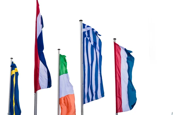 Banderas de varios países de Europa — Foto de Stock