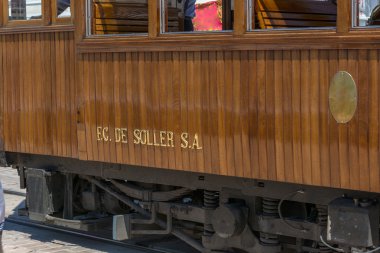 Vintage tren, Port de Soller, Mallorca 'da tramvay               