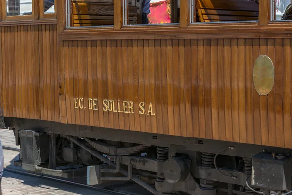 Historický vlak, tramvaj v Port de Sóller, Mallorca — Stock fotografie