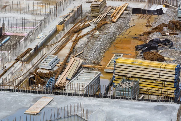 Foundation building of steel and concrete — Stock Photo, Image