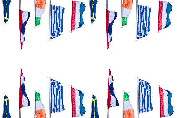 Kilka flag krajów Europy — Zdjęcie stockowe