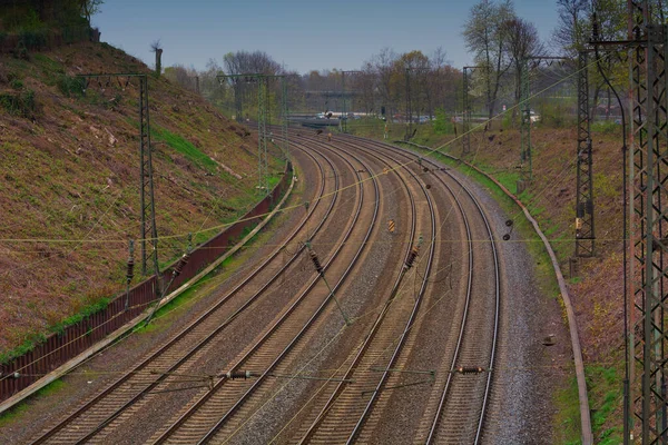 Blick Von Einer Brücke Auf Bahngleise — Stockfoto