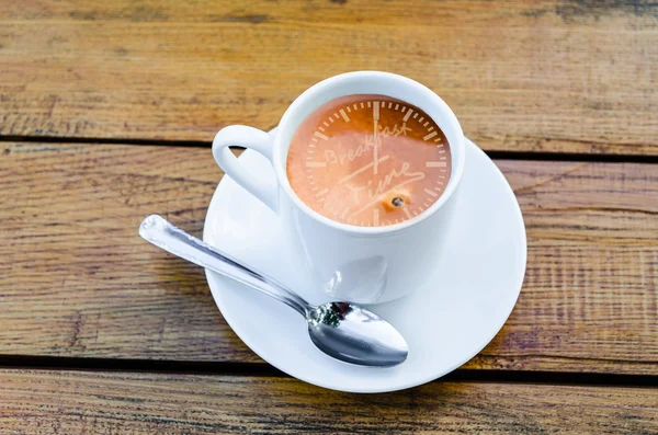 Koffie met het melkschuim scène — Stockfoto