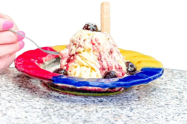 Spaghetti-Eis — Stockfoto