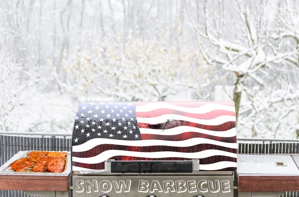 Barbacoa en la nieve —  Fotos de Stock
