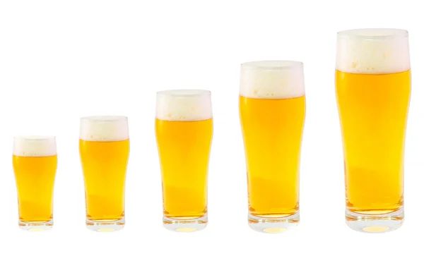 Cinq verres à bière Image En Vente