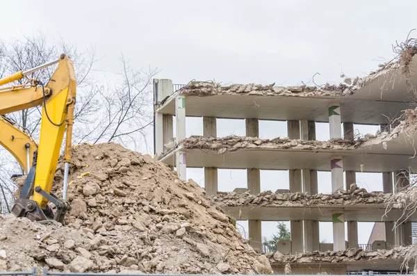 stock image Excavator in demolition work