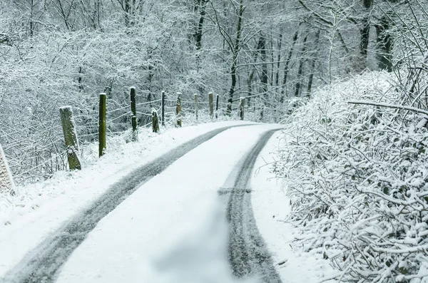 Estrada no inverno — Fotografia de Stock