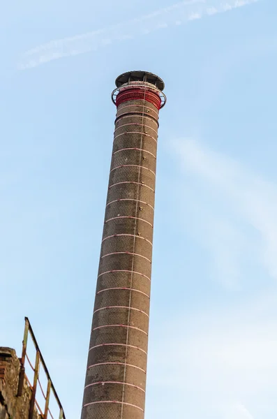 Old factory brick chimney — Stok fotoğraf