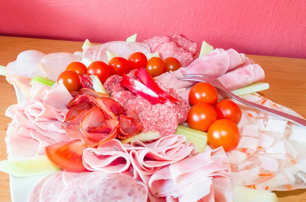 Placa de embutido de carne — Foto de Stock