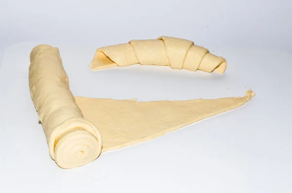 Pasta di croissant crudo — Foto Stock