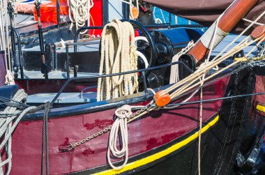 Ahşap yelkenli gemi güverte