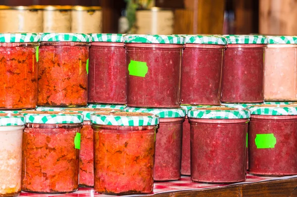 Black pudding in a preserving jar — Stock Image Black pudding in a preserving jar Stock Image