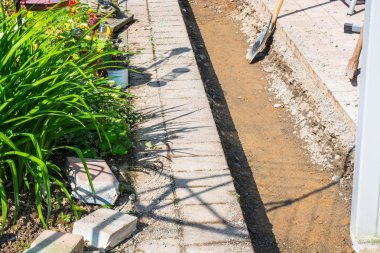 Bir beton temel bir konservatuvar için döküm için hazırlık... Beton Vakfı