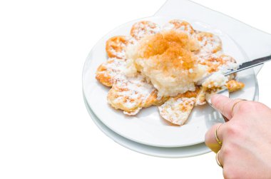 Bergisch waffle beyaz arka plan.