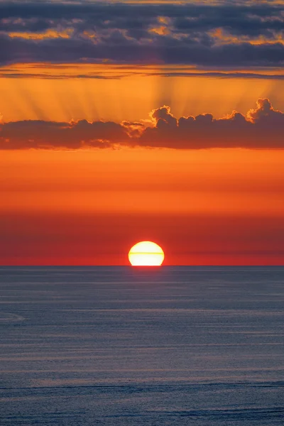 Italiens solnedgång Kalabrien Stockbild