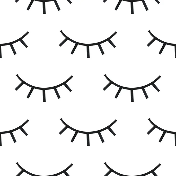 Olhos Fechados Com Cílios Pretos Padrão Sem Costura Abstrato Ornamento — Fotografia de Stock