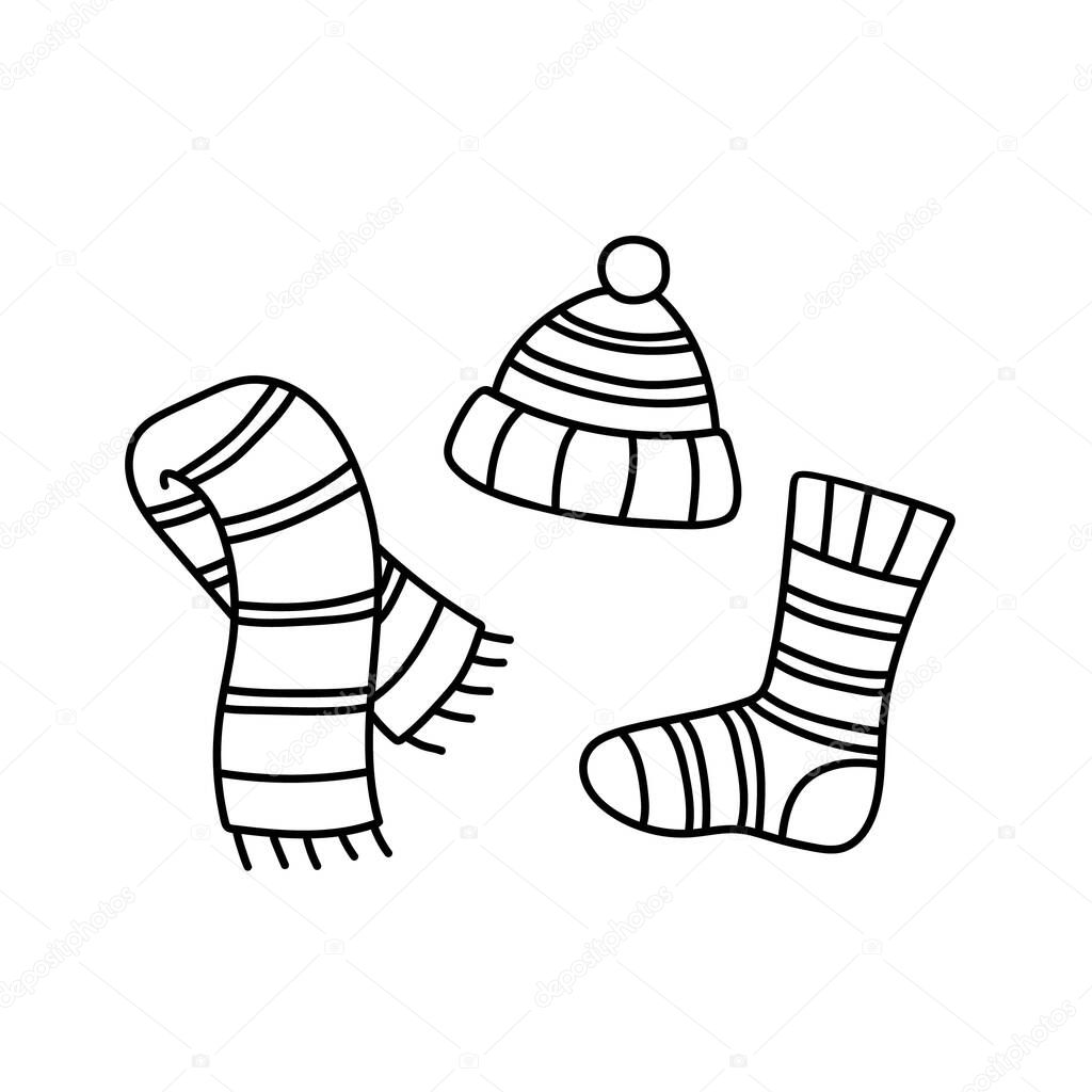 Imagen Del Contorno Ropa Otoño Caliente Silueta Negra Los Calcetines Vector  de stock por ©AnnaSukhova 507992684, image size:1024x1024