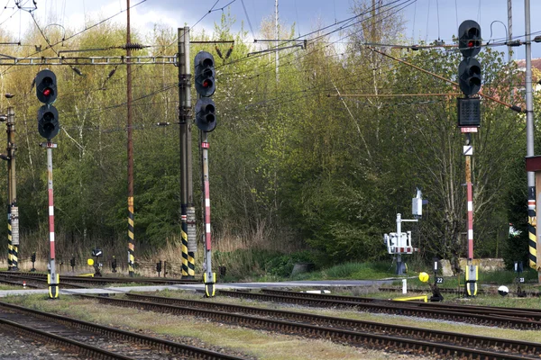 Equipamento de iluminação de segurança para caminho de ferro — Fotografia de Stock