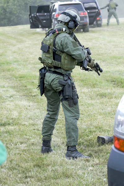 Troupes et équipements dans la bataille historique — Photo