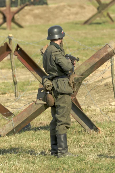 Trupper och utrustning i den historiska striden — Stockfoto