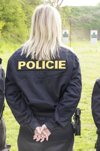 Polis during shooting practice — Stock Photo, Image