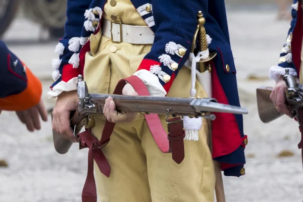 Presentation of a historical battle armies — Stock Photo, Image