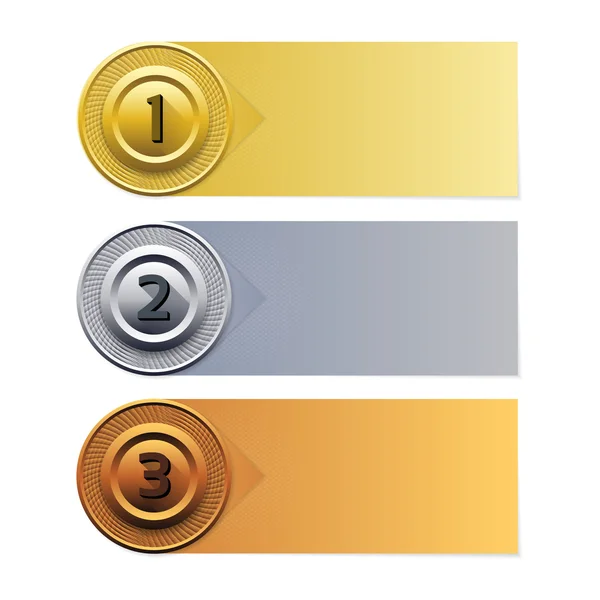 Vector vooruitgang achtergrond. Goud zilver brons banner. — Stockvector