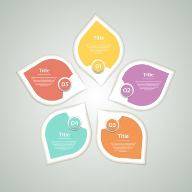 Vektör daire okları Infographic, diyagram, grafik, tanıtım, grafik. İş döngüsü kavramı ile 5 seçenekleri, parçalar, adımları, işler. Infographics girdap veri şablonu.