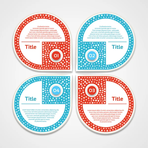 Modelo de design infográfico vetorial. Conceito de negócio com 4 opções, peças, passos ou processos. Pode ser usado para layout de fluxo de trabalho, diagrama, opções de número, web design. Visualização dos dados . —  Vetores de Stock