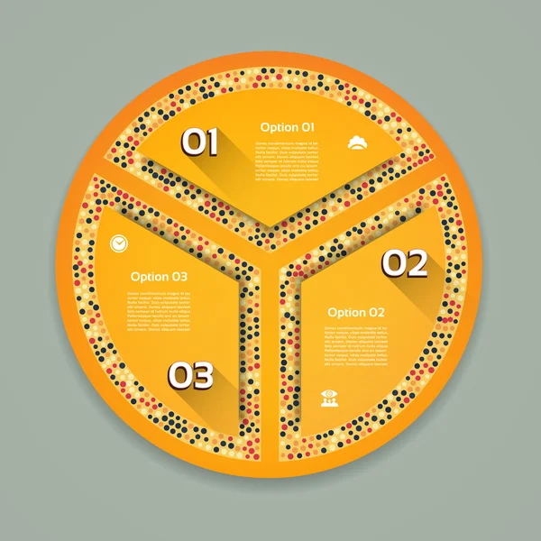 Infografías paso a paso. Elemento abstracto universal de gráfico, gráfico, diagrama con 3 pasos, opciones, partes, procesos, fase. Plantilla de negocio vectorial para presentación y formación . — Archivo Imágenes Vectoriales