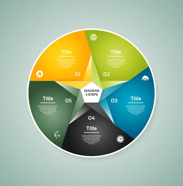 Infográfico Círculo Vetorial Modelo Para Diagrama Gráfico Apresentação Gráfico Conceito — Vetor de Stock