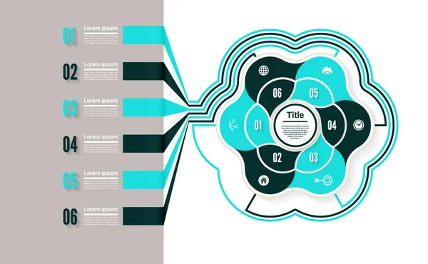 Infografica Del Cerchio Vettoriale Modello Diagramma Grafico Presentazione Grafico Concetto — Vettoriale Stock