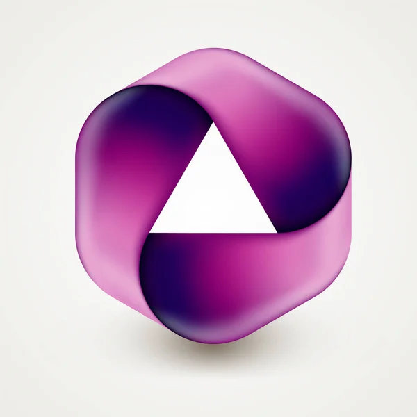 Logo Design Vector Triangle Hexagon Three Dimensional Appearance — Stock Vector