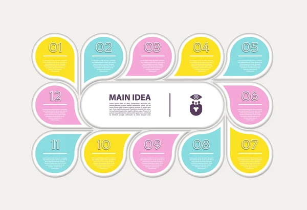 Vektorkreis Infografik Vorlage Für Zyklusdiagramm Grafik Präsentation Und Runddiagramm Geschäftskonzept Stockvektor