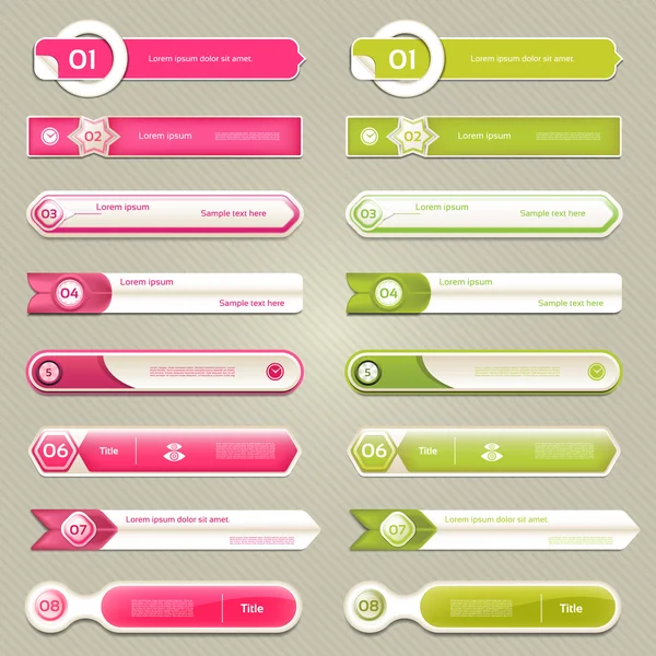 Bannière d'options d'infographie moderne. Illustration vectorielle. peut être utilisé pour la mise en page de flux de travail, diagramme, options de nombre, conception Web, impressions . — Image vectorielle