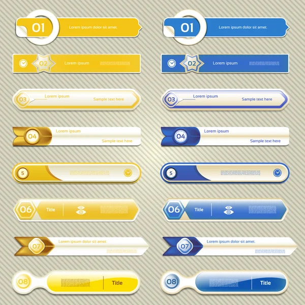 Banner de opciones de infografías modernas. Ilustración vectorial. se puede utilizar para el diseño del flujo de trabajo, diagrama, opciones de número, diseño web, impresiones . — Vector de stock