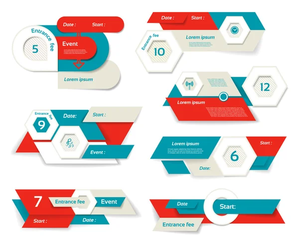 Bannière d'options d'infographie moderne. Illustration vectorielle. peut être utilisé pour la mise en page de flux de travail, diagramme, options de nombre, conception Web, impressions . — Image vectorielle