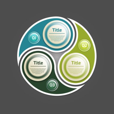 Döngüsel diyagram üç adım ile. EPS 10