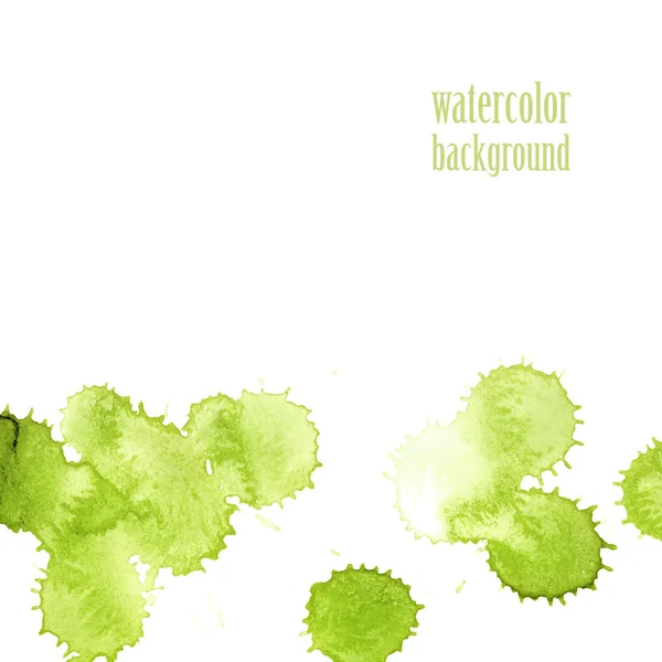 Watercolor background for layout. Vector green drops. eps 10 — Stock Vector