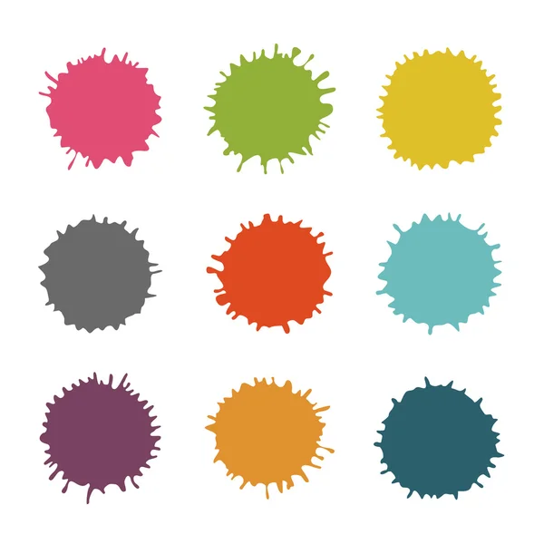 Colorful Vector Stains, Blots, Splashes Set — Stock Vector